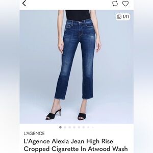 L'AGENCE Women's Dark Blue Cropped Jeans